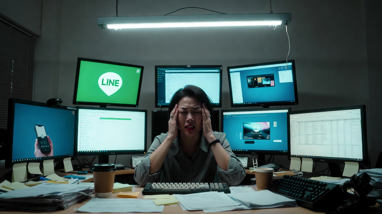 Overwhelmed business owner struggling with multiple customer service tools